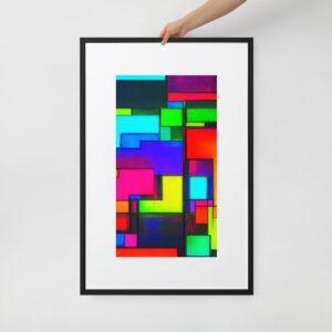 Neon Geometry by Lucho | Matte Paper Framed Poster With Mat