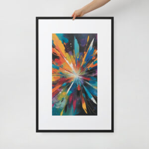 Chromatic Explosion by Lucho | Matte Paper Framed Poster With Mat